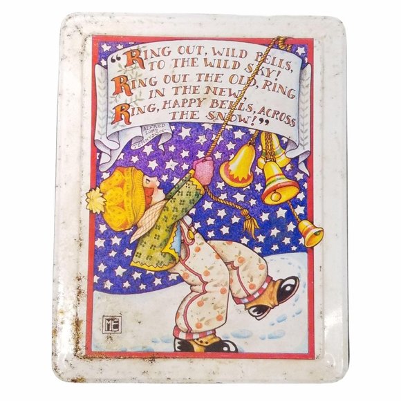 Vtg 1987 Mary Engelbreit Metal Tin Box Collector - Picture 1 of 10